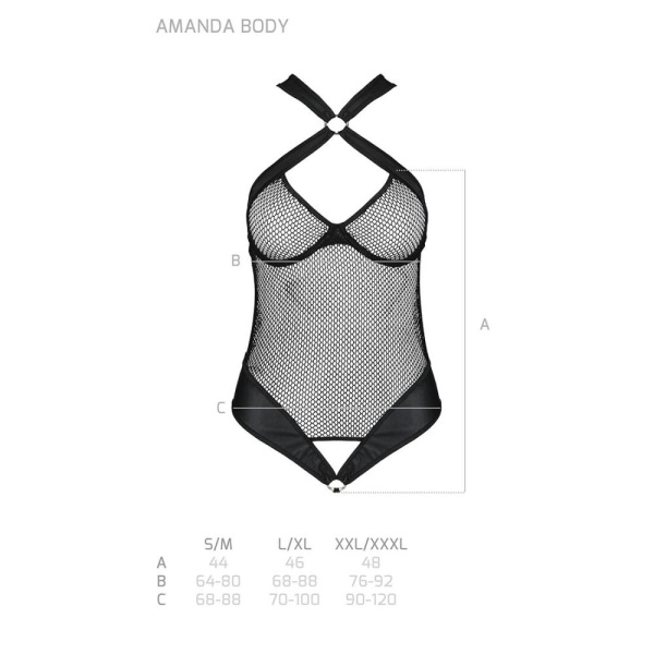 Сетчатый боди с халтером Amanda Body black S/M - Passion