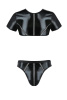 Комплект мужского белья под латекс Passion 057 Set Peter L/XL Black, кроп-топ, стринги || 