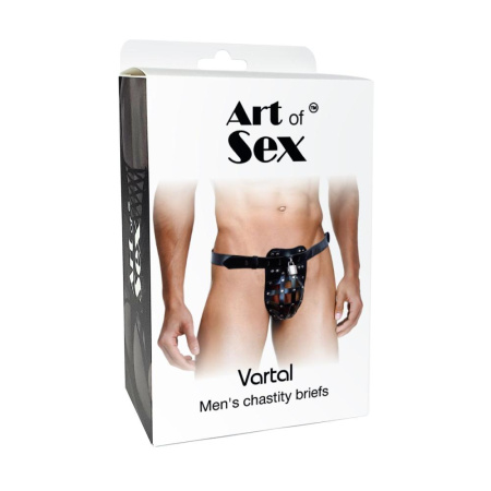Мужской пояс верности Art of Sex - Vartal, натуральная кожа || 
