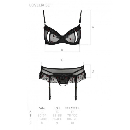 Сексуальный комплект с поясом для чулок LOVELIA SET black L/XL - Passion || 
