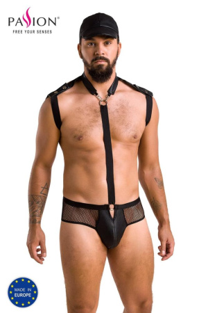 Комплект эротического мужского белья Passion 038 Set John L/XL Black, боди, кепка || 