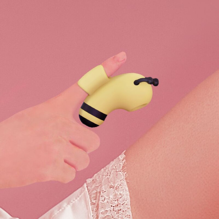 Вакуумный стимулятор с микротоками CuteVibe Beebe Yellow, на палец || 