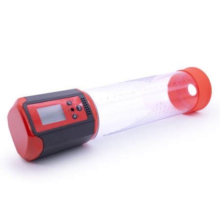 Автоматическая вакуумная помпа Men Powerup Passion Pump Red, LED-табло, перезаряжаемая, 8 режимов || 
