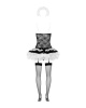 Эротический костюм горничной с юбкой Obsessive Housemaid 5 pcs costume L/XL, черно-белый, топ с подв || 