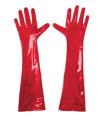 Глянцевые виниловые перчатки Art of Sex - Lora, размер S, цвет Красный || 