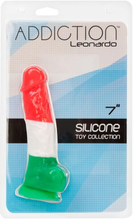 Цветной фаллоимитатор ADDICTION - LEONARDO - 7" - 3 COLOURS, 17,8 см, силикон || 