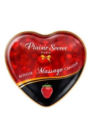 Массажная свеча сердечко Plaisirs Secrets Strawberry (35 мл) || 