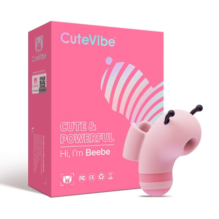 Вакуумный стимулятор с микротоками CuteVibe Beebe Pink, на палец || 