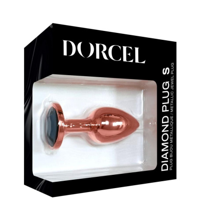 Металлическая анальная пробка с украшением в виде кристалла Dorcel - Diamond Plug Rose Gold S || 