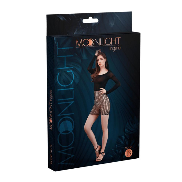 Эротическое платье Moonlight Model 13 XS-L Black, длинный рукав
