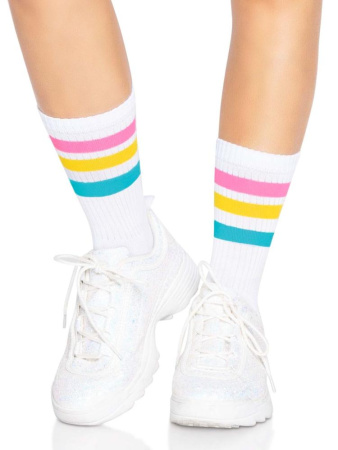 Носки женские в полоску Leg Avenue Pride crew socks Pansexual, 37–43 размер || 