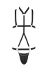 Комплект мужского белья из стреп Passion 039 Set Andrew L/XL Black, стринги, шлейка || 