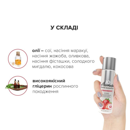 Натуральное массажное масло System JO Aromatix — Massage Oil — Strawberry 120 мл || 