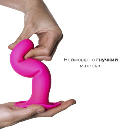 Дилдо с присоской Adrien Lastic Hitsens 4 Pink, отлично для страпона, диаметр 3,7см, длина 17,8см || 