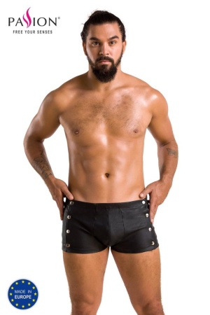 Мужские кожаные боксеры с заклепками Passion 048 Short David L/XL Black || 