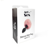 Силиконовая анальная пробка М Art of Sex - Silicone Bunny Tails Butt plug Pink, диаметр 3,5 см || 