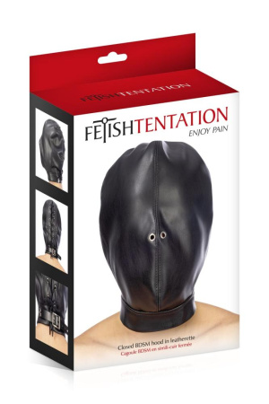 Капюшон для БДСМ Fetish Tentation Closed BDSM hood in leatherette || 