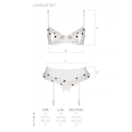 Сексуальный комплект с поясом для чулок LOVELIA SET white XXL/XXXL - Passion || 