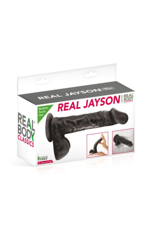 Фаллоимитатор на присоске Real Body - Real Jayson Black, TPE, диаметр 4см || 