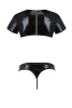 Комплект мужского белья под латекс Passion 057 Set Peter L/XL Black, кроп-топ, стринги || 