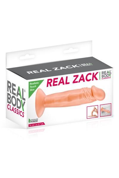 Фаллоимитатор Real Body - Real Zack Flesh, TPE, диаметр 3,7см