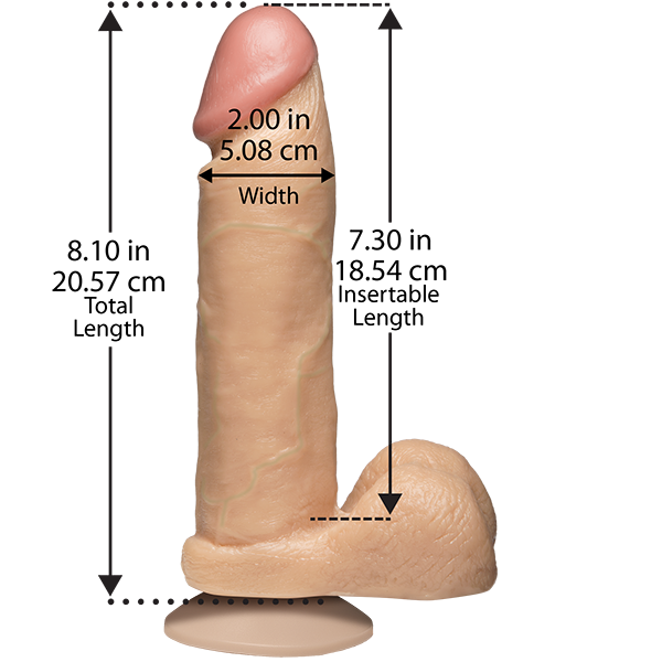 Фаллоимитатор Doc Johnson The Realistic Cock 8 inch White - PVC, Vack-U-Lock, диаметр 5,1см