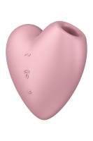 Вакуумный стимулятор-сердечко с вибрацией Satisfyer Cutie Heart Light Red