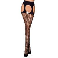 Эротические колготки TIOPEN 004 nero 1/2 (fishnet 40 den) - Passion, имитация чулок и пояса