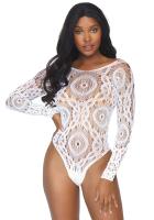 Боди Leg Avenue Snap crotch thong back teddy White S/M