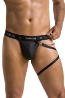 Мужские трусики танга с подвязкой Passion 058 Thong Bill XXL/XXXL Black