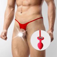 Мужские трусы XS-2XL с силиконовой анальной пробкой Art of Sex -  Joni plug panties size S Red