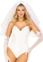 Эротический костюм невесты Leg Avenue Tiered bridal veil O/S