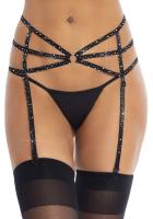 Пояс для чулок Leg Avenue Rhinestone garterbelt Black One Size