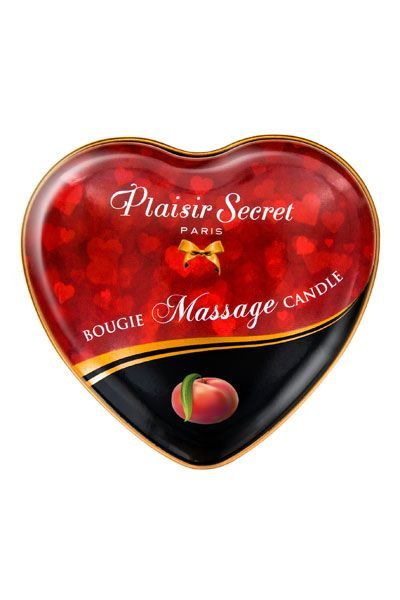 Массажная свеча-сердечко Plaisirs Secrets Peach (35 мл)