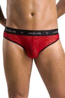 Мужские полупрозрачные трусы Passion 031 Slip Mike XXL/XXXL Red, под леопард