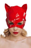 Эротическая лакированная маска D&A Кошечка, красная