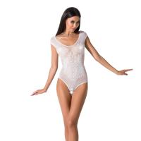 Бодистокинг Passion BS064 One Size, White, боди, закрытое плечо, открытый доступ