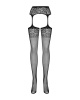 Сетчатые чулки-стокинги с имитацией гартеров Obsessive Garter stockings S500 S/M/L, черные, с доступ || 