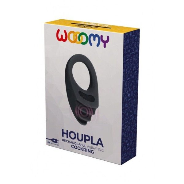 Эрекционное виброкольцо Wooomy Houpla, 10 режимов вибрации, диаметр 3 см