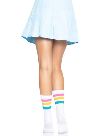 Носки женские в полоску Leg Avenue Pride crew socks Pansexual, 37–43 размер || 