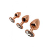 Металлическая анальная пробка Wooomy Tralalo Rose Gold Metal Plug Size L, диаметр 4 см, длина 9 см || 