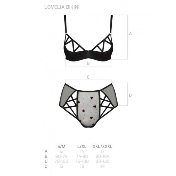 Эротический комплект с рисунком LOVELIA BIKINI black S/M - Passion