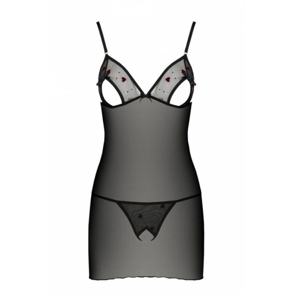 Сорочка с вырезами на груди + стринги LOVELIA CHEMISE black XXL/XXXL - Passion