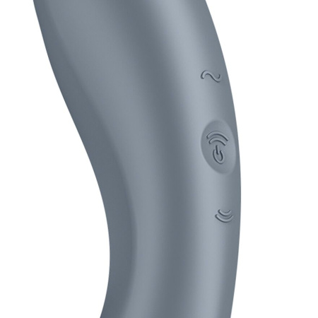 Вакуумный стимулятор с вибрацией Satisfyer Curvy Trinity 1 Bluegrey, игрушка 3в1 || 