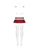 Эротический костюм школьницы с мини-юбкой Obsessive Schooly 5pcs costume L/XL бело-красный, топ, юбк || 