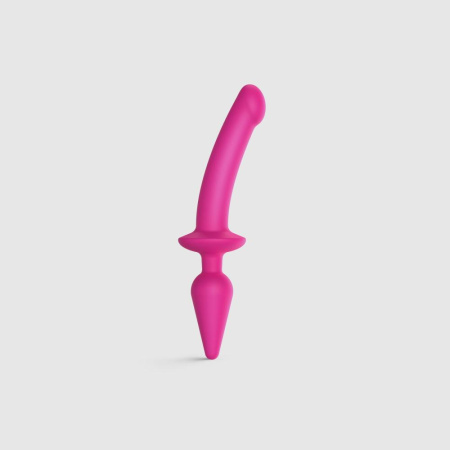 Анальная пробка с дилдо 2в1 Strap-On-Me SWITCH PLUG-IN DILDO Fuchsia L, диаметр 4,5/3,4 см