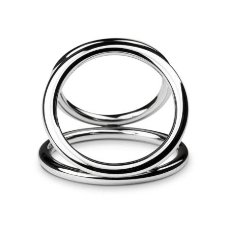 Тройное эрекционное кольцо Sinner Gear Unbendable — Triad Chamber Metal Cock and Ball Ring — Large || 