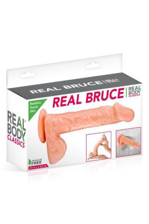 Фаллоимитатор Real Body - Real Bruce Flesh, TPE, диаметр 4,2см || 