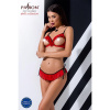 Комплект белья CHERRY SET OpenBra red S/M - Passion Exclusive: открытый лиф, трусики-юбочка || 