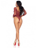 Боди Leg Avenue Crystalized fishnet bodysuit Burgundy One Size || 